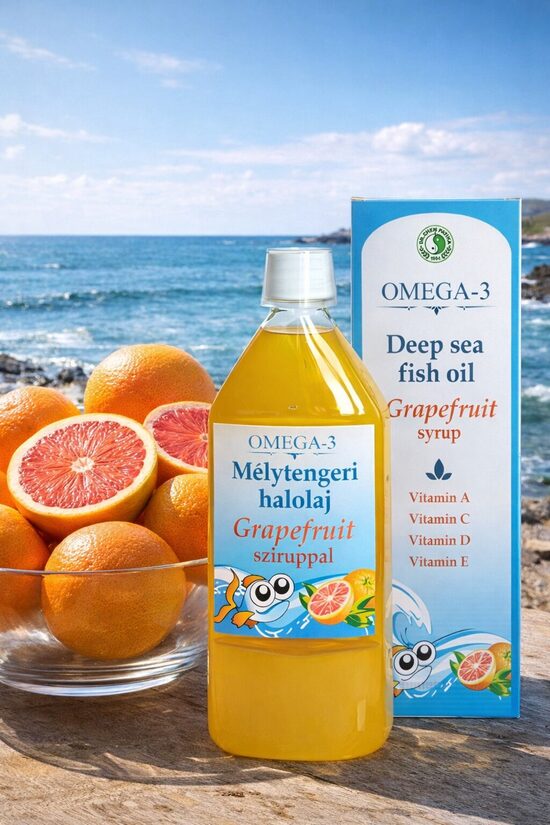 OMEGA 3 DZIĻJŪRAS ZIVJU EĻĻA AR GREIFRŪTA SĪRUPU 500ML